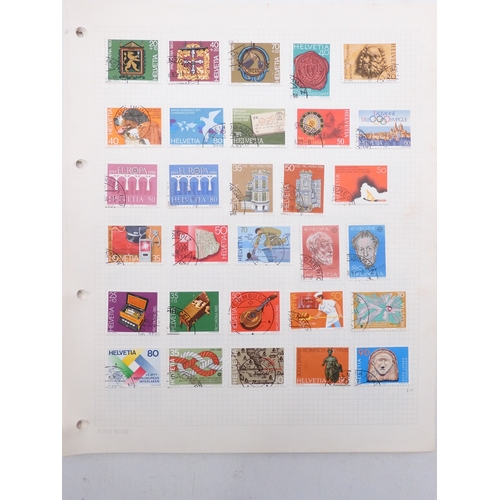 7081 - Switzerland. Collection on leaves of mainly many 100's  used Swis Stamps from 1862 to aprox 1995. in... 