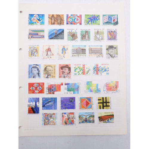 7081 - Switzerland. Collection on leaves of mainly many 100's  used Swis Stamps from 1862 to aprox 1995. in... 