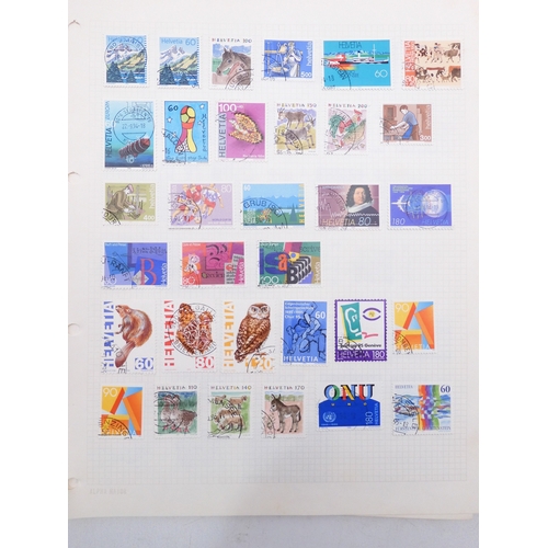 7081 - Switzerland. Collection on leaves of mainly many 100's  used Swis Stamps from 1862 to aprox 1995. in... 