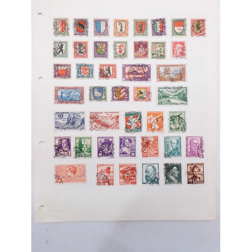 7081 - Switzerland. Collection on leaves of mainly many 100's  used Swis Stamps from 1862 to aprox 1995. in... 