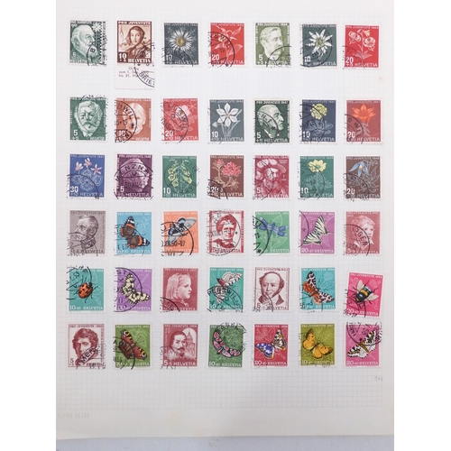 7081 - Switzerland. Collection on leaves of mainly many 100's  used Swis Stamps from 1862 to aprox 1995. in... 