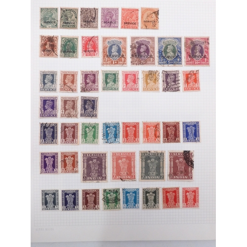 7082 - India. Small India Service Stamp Collection on 4 leaves from 1932 up to 1957.plus a few later. Also ... 