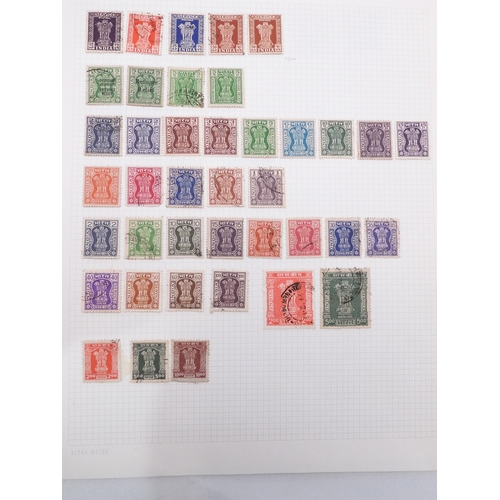 7082 - India. Small India Service Stamp Collection on 4 leaves from 1932 up to 1957.plus a few later. Also ... 