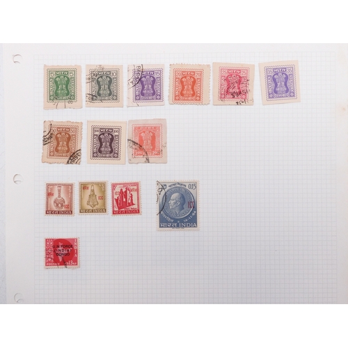 7082 - India. Small India Service Stamp Collection on 4 leaves from 1932 up to 1957.plus a few later. Also ... 
