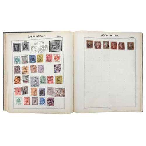 7096 - The Triumph Stamp Album of worldwide stamps to contain GB 1/d red imperforate examples etc incomplet... 