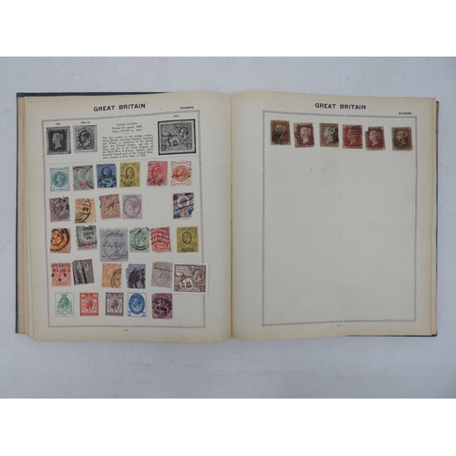 7096 - The Triumph Stamp Album of worldwide stamps to contain GB 1/d red imperforate examples etc incomplet... 
