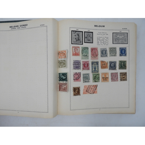 7096 - The Triumph Stamp Album of worldwide stamps to contain GB 1/d red imperforate examples etc incomplet... 