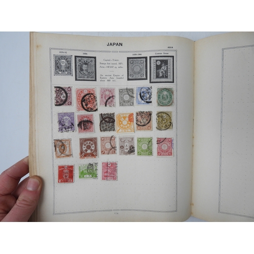 7096 - The Triumph Stamp Album of worldwide stamps to contain GB 1/d red imperforate examples etc incomplet... 