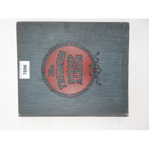 7096 - The Triumph Stamp Album of worldwide stamps to contain GB 1/d red imperforate examples etc incomplet... 