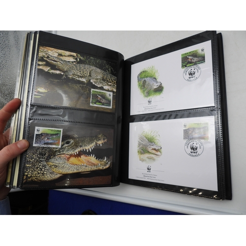 7098 - World Wildlife Fund For Nature in four albums with both first day covers and unmounted mint stamps (... 
