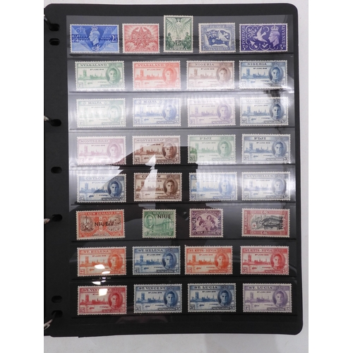 7085 - World Collection in Large 4 ring binder with Hagner Pages. Contains Many Stamps, both mint or used. ... 