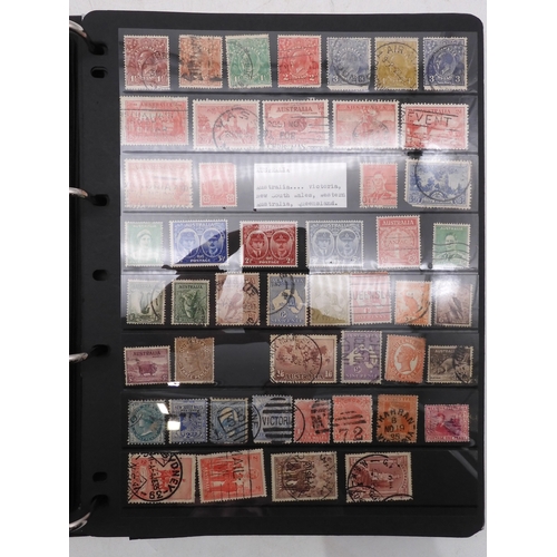 7085 - World Collection in Large 4 ring binder with Hagner Pages. Contains Many Stamps, both mint or used. ... 