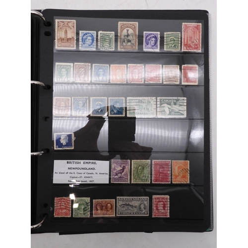 7085 - World Collection in Large 4 ring binder with Hagner Pages. Contains Many Stamps, both mint or used. ... 