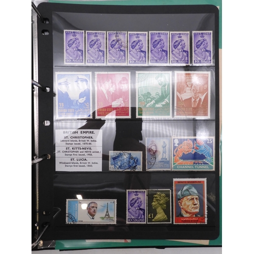7085 - World Collection in Large 4 ring binder with Hagner Pages. Contains Many Stamps, both mint or used. ... 