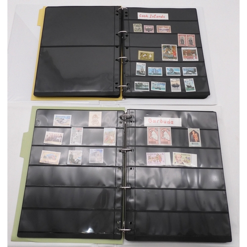 7087 - A world collection of stamps in eight folders and two stock books, all periods, some mint, not check... 