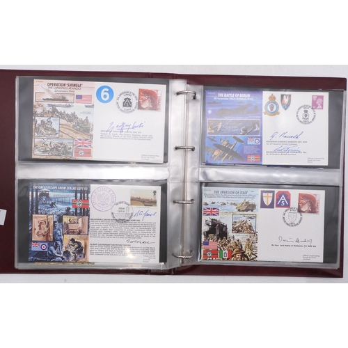 7088 - A collection of military themed covers commemorating the 50th Anniversary of WW2 with details of sig... 