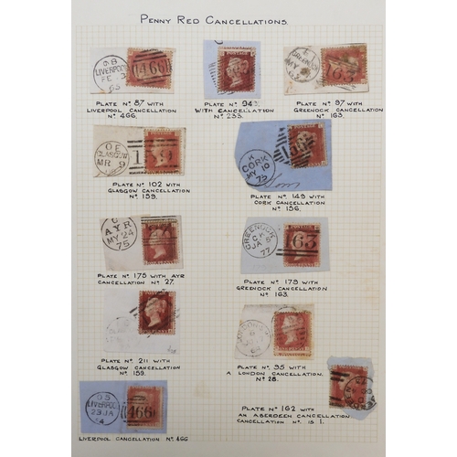 7102 - A small collection of covers and postmarks including several 1d plate pairs many with Scottish cance... 