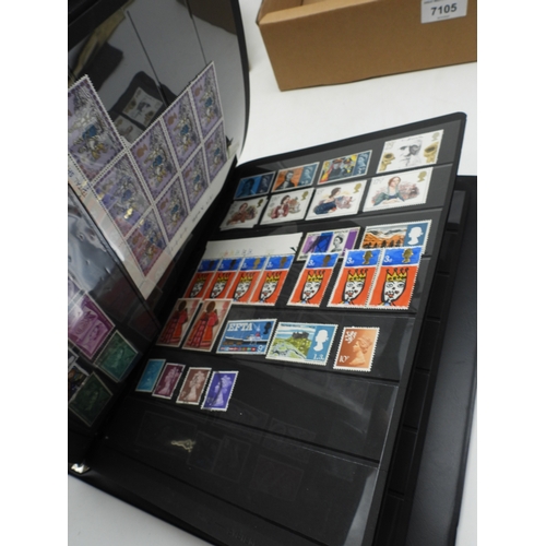 7105 - A stamp collection in two stock books mainly GB and Commonwealth together with loose stamps and Brit... 