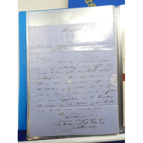 7121 - A collection of Victorian correspondence, housed in an album, including an example addressed to the ... 