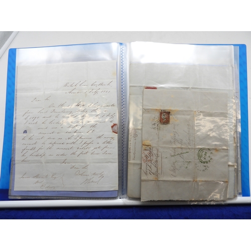 7121 - A collection of Victorian correspondence, housed in an album, including an example addressed to the ... 