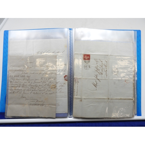 7121 - A collection of Victorian correspondence, housed in an album, including an example addressed to the ... 