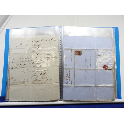 7121 - A collection of Victorian correspondence, housed in an album, including an example addressed to the ... 