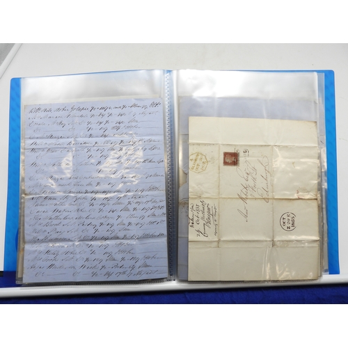 7121 - A collection of Victorian correspondence, housed in an album, including an example addressed to the ... 