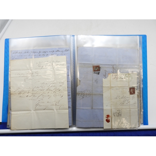7121 - A collection of Victorian correspondence, housed in an album, including an example addressed to the ... 