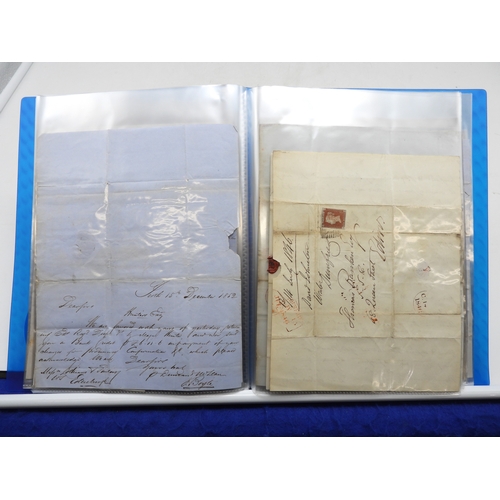 7121 - A collection of Victorian correspondence, housed in an album, including an example addressed to the ... 