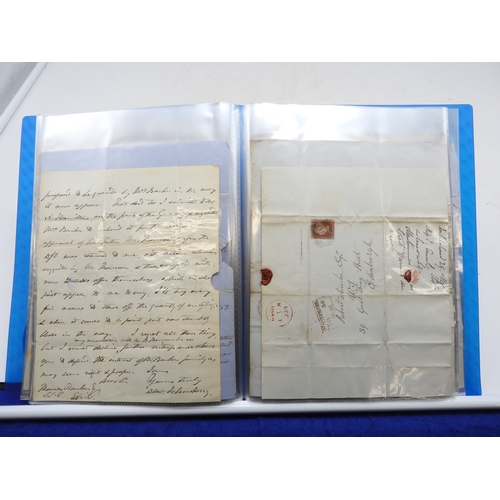 7121 - A collection of Victorian correspondence, housed in an album, including an example addressed to the ... 