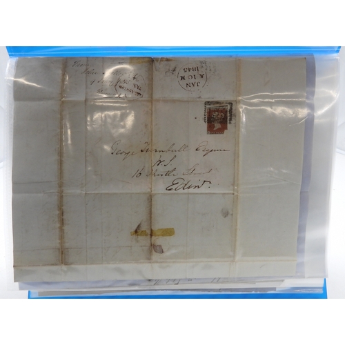7121 - A collection of Victorian correspondence, housed in an album, including an example addressed to the ... 