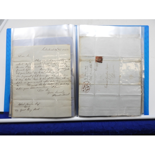 7121 - A collection of Victorian correspondence, housed in an album, including an example addressed to the ... 
