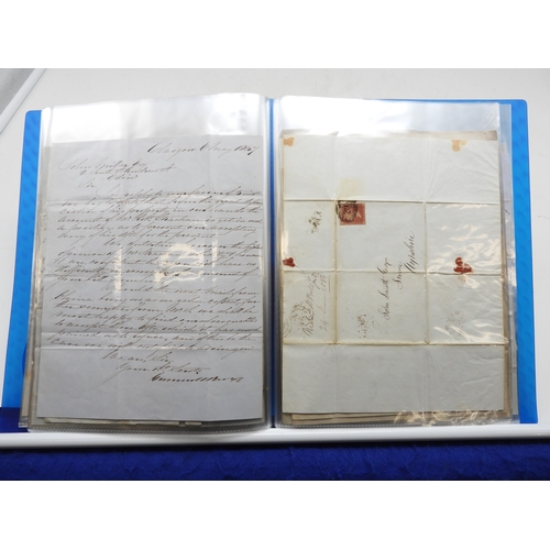 7121 - A collection of Victorian correspondence, housed in an album, including an example addressed to the ... 