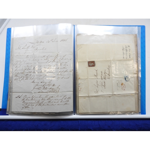 7121 - A collection of Victorian correspondence, housed in an album, including an example addressed to the ... 