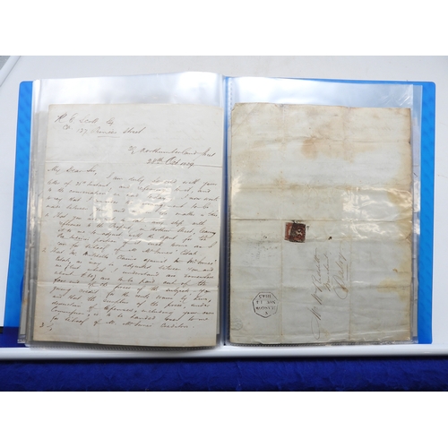 7121 - A collection of Victorian correspondence, housed in an album, including an example addressed to the ... 