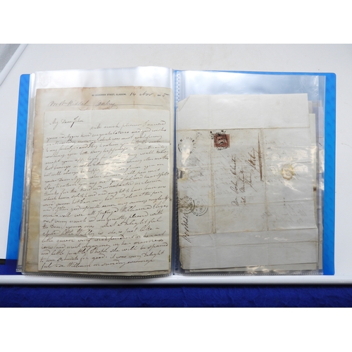 7121 - A collection of Victorian correspondence, housed in an album, including an example addressed to the ... 