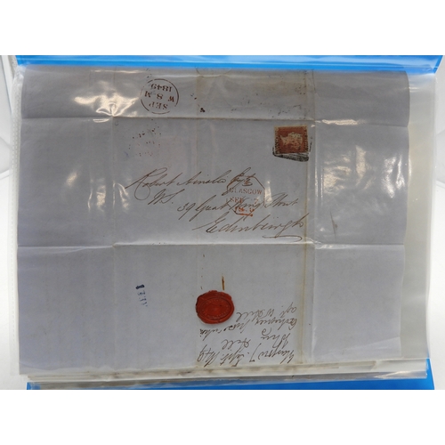7121 - A collection of Victorian correspondence, housed in an album, including an example addressed to the ... 