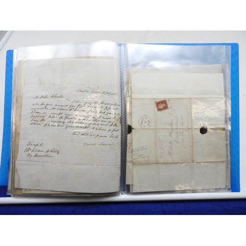 7121 - A collection of Victorian correspondence, housed in an album, including an example addressed to the ... 