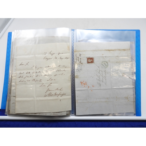 7121 - A collection of Victorian correspondence, housed in an album, including an example addressed to the ... 