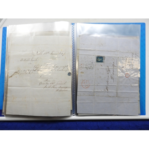 7121 - A collection of Victorian correspondence, housed in an album, including an example addressed to the ... 
