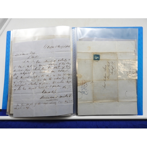 7121 - A collection of Victorian correspondence, housed in an album, including an example addressed to the ... 