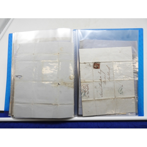 7121 - A collection of Victorian correspondence, housed in an album, including an example addressed to the ... 