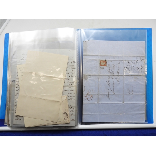 7121 - A collection of Victorian correspondence, housed in an album, including an example addressed to the ... 