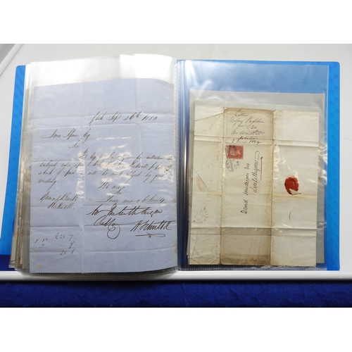 7121 - A collection of Victorian correspondence, housed in an album, including an example addressed to the ... 