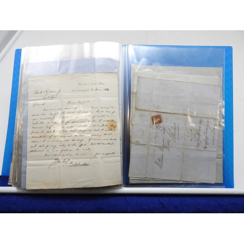 7121 - A collection of Victorian correspondence, housed in an album, including an example addressed to the ... 