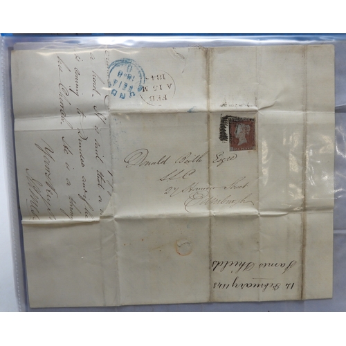 7121 - A collection of Victorian correspondence, housed in an album, including an example addressed to the ... 