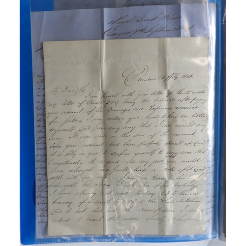 7121 - A collection of Victorian correspondence, housed in an album, including an example addressed to the ... 