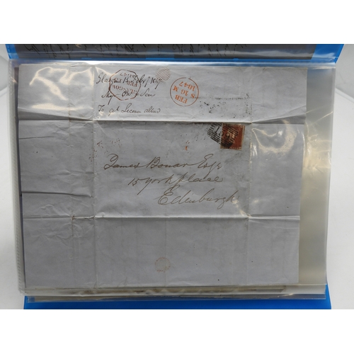 7121 - A collection of Victorian correspondence, housed in an album, including an example addressed to the ... 