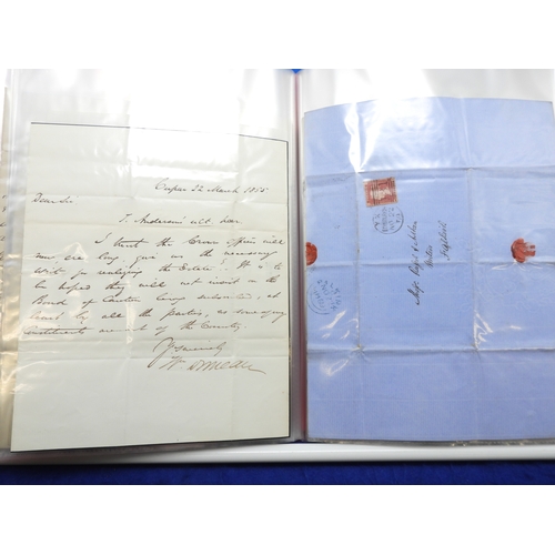 7125 - A collection of Victorian correspondence, housed in an album, addressed to Scottish recipients and l... 