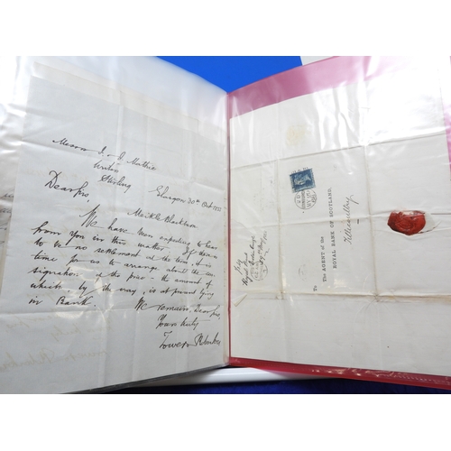 7125 - A collection of Victorian correspondence, housed in an album, addressed to Scottish recipients and l... 